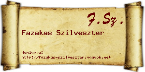 Fazakas Szilveszter névjegykártya