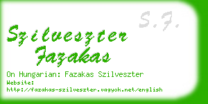 szilveszter fazakas business card